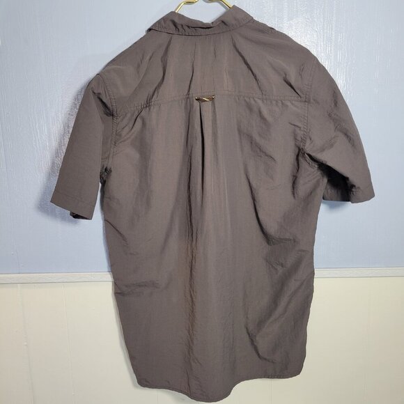 Wrangler Men's Gray Classic Outdoor Lightweight Button Up Shortsleeve Casual Top - Picture 4 of 7